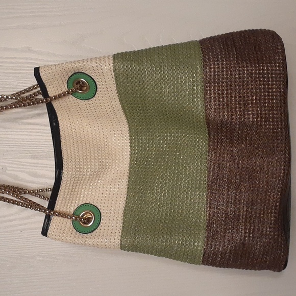 super cute tote bag with faux leather and gold hardware. - Picture 1 of 7